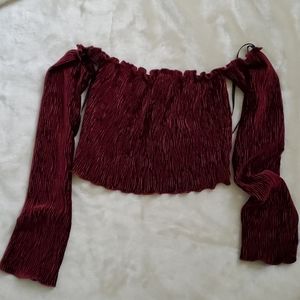 Burgubdy velvet crop